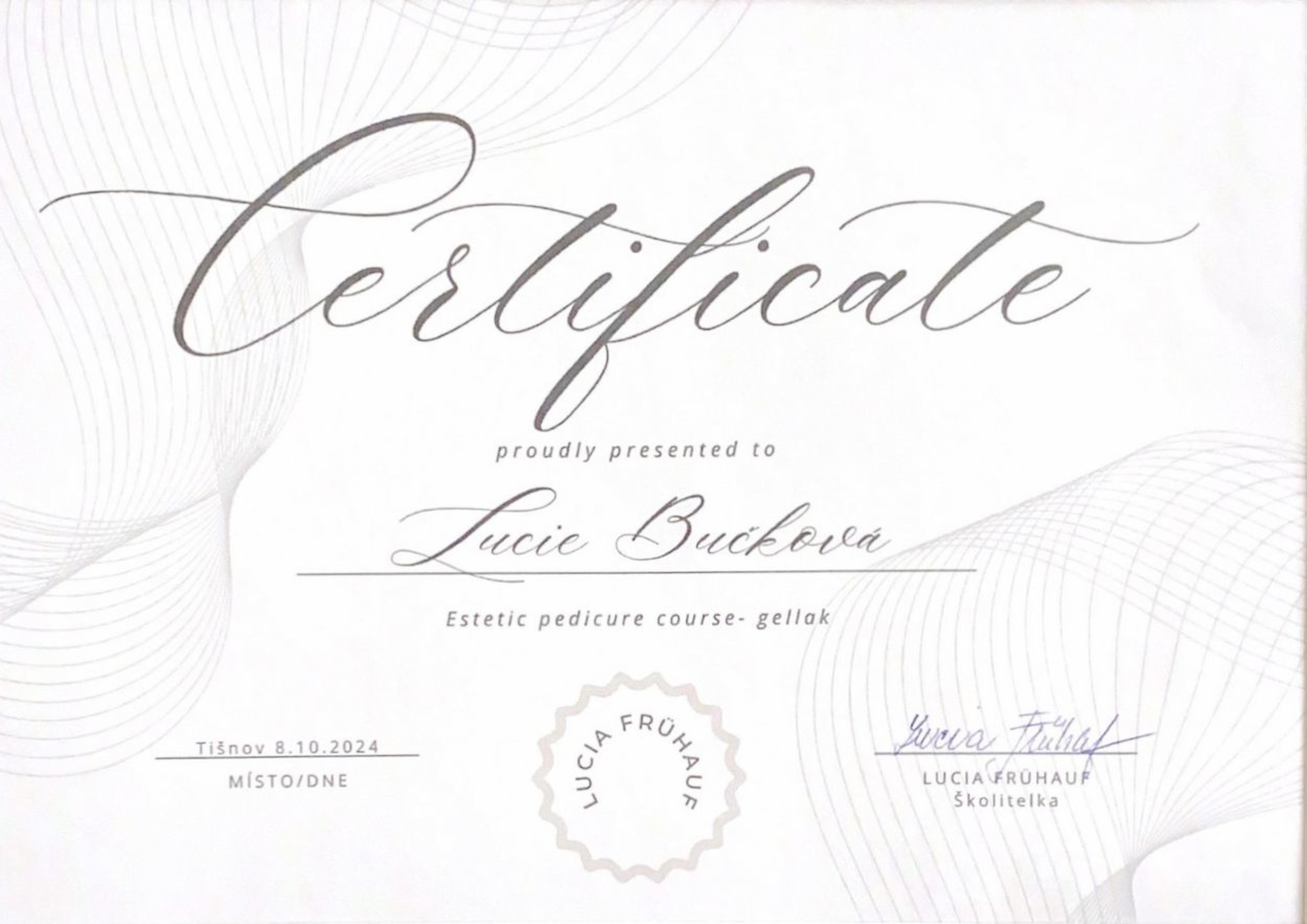 Certifikát Bučková 7