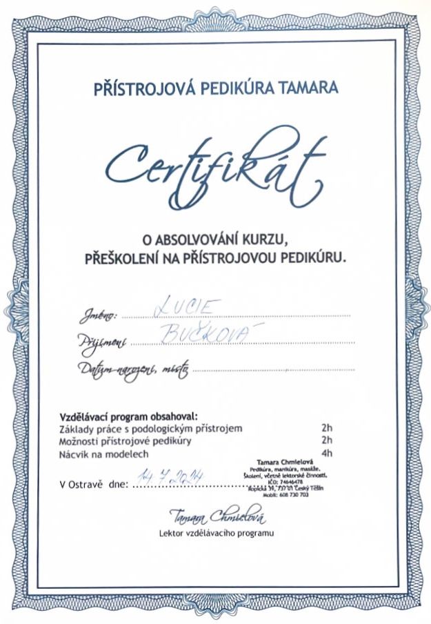 Certifikát Bučková 5
