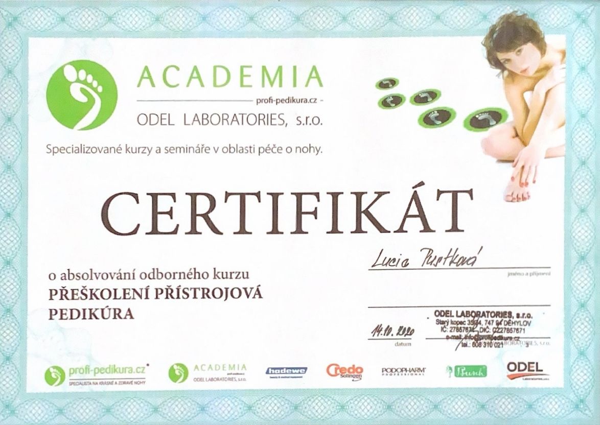 Certifikát Pustková 5
